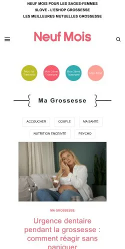 Anteprima del sito Neuf Mois, media di Francia per articoli sponsorizzati