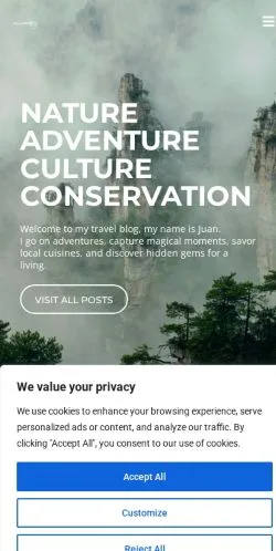 Podgląd witryny The Traveler's Buddy, medium z kraju Stany Zjednoczone do artykułów sponsorowanych