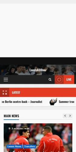 スポンサード記事向けのイギリスメディア、LeedsAllOverのサイトプレビュー