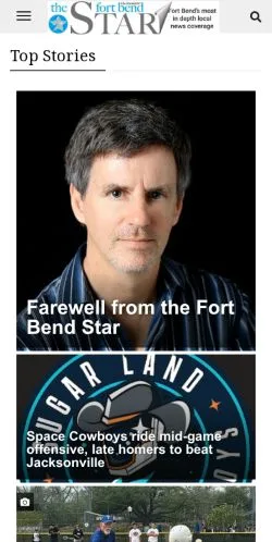スポンサード記事向けのアメリカ合衆国メディア、Fort Bend Starのサイトプレビュー