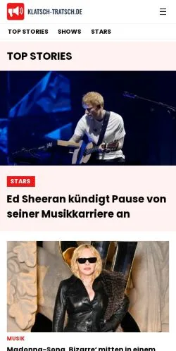 Anteprima del sito Klatsch-Tratsch, media di Germania per articoli sponsorizzati