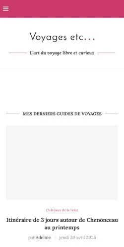 Anteprima del sito Voyages Etc, media di Francia per articoli sponsorizzati