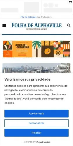 Anteprima del sito Folha de Alphaville, media di Brasile per articoli sponsorizzati