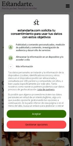 Anteprima del sito Estandarte, media di Spagna per articoli sponsorizzati
