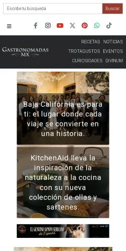 Anteprima del sito Gastronómadas, media di Messico per articoli sponsorizzati
