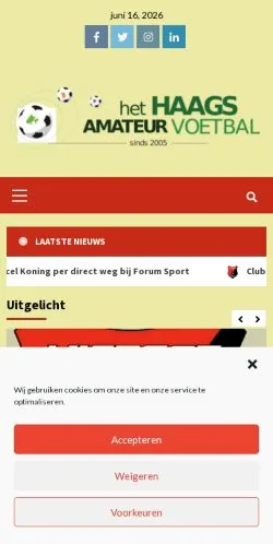 Anteprima del sito Het Haags Amateurvoetbal, media di Paesi Bassi per articoli sponsorizzati