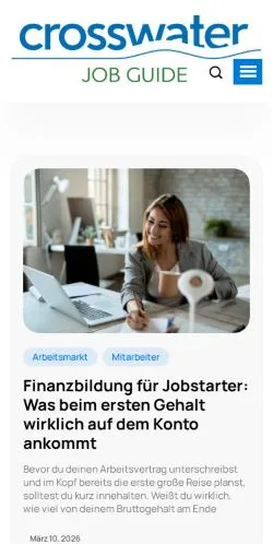 Anteprima del sito Crosswater Job Guide, media di Germania per articoli sponsorizzati
