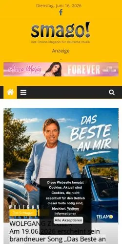 Förhandsvisning av webbplatsen Smago, medium i Tyskland för sponsrade artiklar