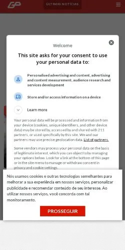 Anteprima del sito Grande Prêmio, media di Brasile per articoli sponsorizzati