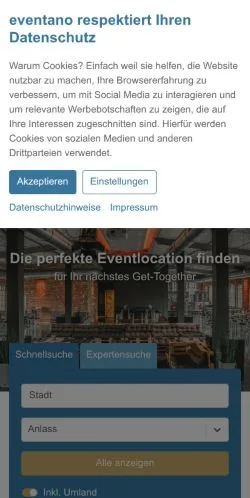 Voorbeeld van de site Eventano, medium uit Duitsland voor gesponsorde artikelen