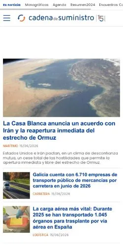 スポンサード記事向けのスペインメディア、Cadena De Suministroのサイトプレビュー