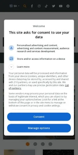 スポンサード記事向けのギリシャメディア、E-Evrosのサイトプレビュー