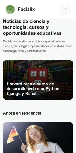 Forhåndsvisning av nettstedet Facialix, medium fra Mexico for sponsede artikler