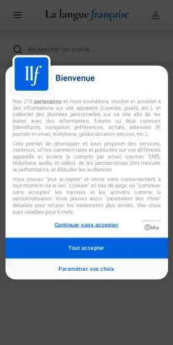 Anteprima del sito La Langue Française, media di Francia per articoli sponsorizzati