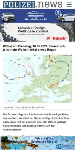 Podgląd witryny Polizei, medium z kraju Niemcy do artykułów sponsorowanych