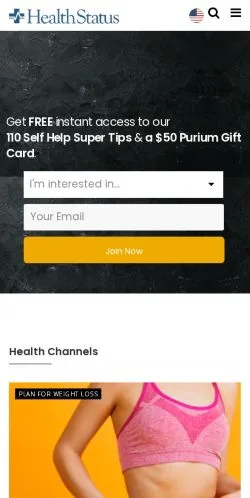 Anteprima del sito HealthStatus, media di Stati Uniti per articoli sponsorizzati