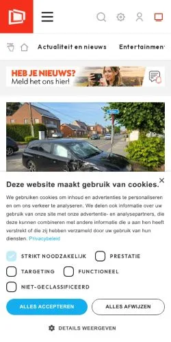 Anteprima del sito RTV, media di Belgio per articoli sponsorizzati