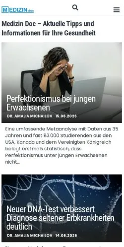 Anteprima del sito MedizinDoc, media di Germania per articoli sponsorizzati