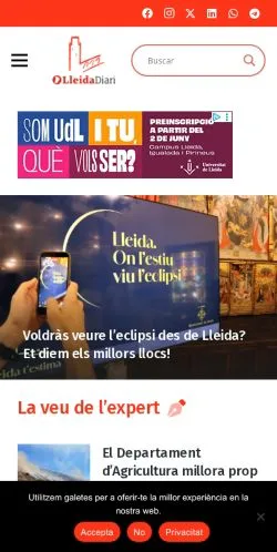 Anteprima del sito Lleida Diari, media di Spagna per articoli sponsorizzati