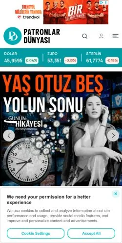 Anteprima del sito Patronlar Dünyası, media di Turchia per articoli sponsorizzati