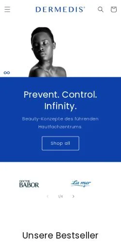 Vista previa del sitio Dermedis Infinity, medio de Alemania para artículos patrocinados
