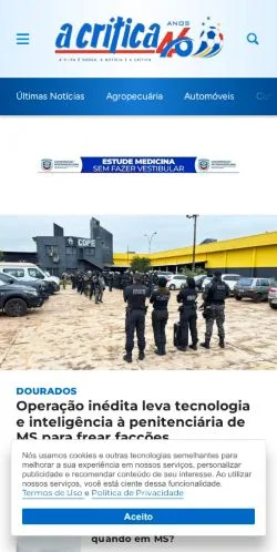 스폰서 기사용 브라질 매체 A Crítica 사이트 미리보기