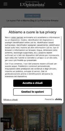 Anteprima del sito L'Opinionista, media di Italia per articoli sponsorizzati