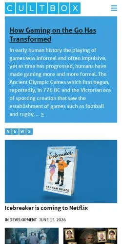 スポンサード記事向けのイギリスメディア、CultBoxのサイトプレビュー