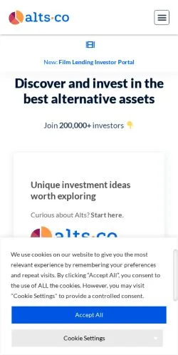 スポンサード記事向けのアメリカ合衆国メディア、Altsのサイトプレビュー