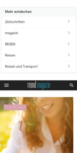 Anteprima del sito Trend Magazin, media di Svizzera per articoli sponsorizzati
