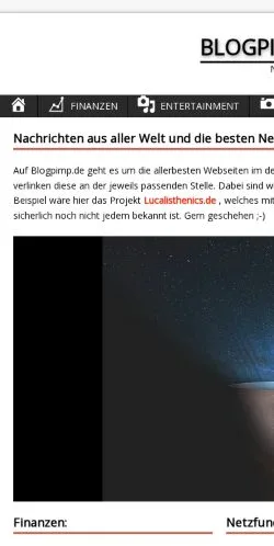 Anteprima del sito Blogpimp, media di Germania per articoli sponsorizzati