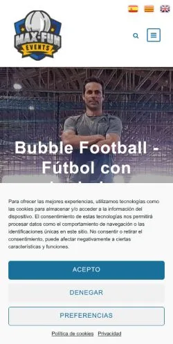 Anteprima del sito Bubble Football, media di Spagna per articoli sponsorizzati
