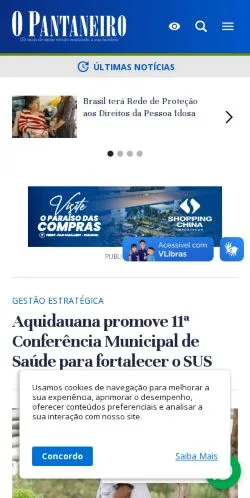 Anteprima del sito O Pantaneiro, media di Brasile per articoli sponsorizzati