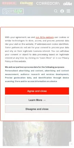 Anteprima del sito Sportlife, media di Spagna per articoli sponsorizzati