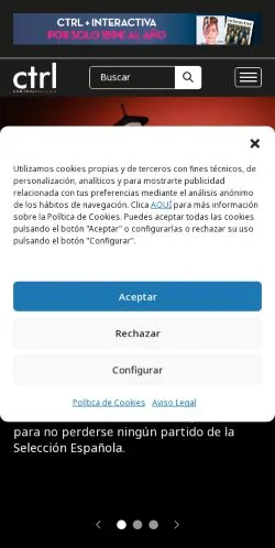 Anteprima del sito Control Publicidad, media di Spagna per articoli sponsorizzati