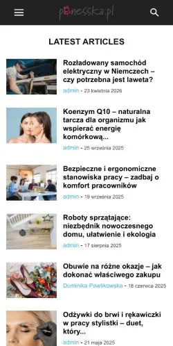 Podgląd witryny Pinesska, medium z kraju Polska do artykułów sponsorowanych