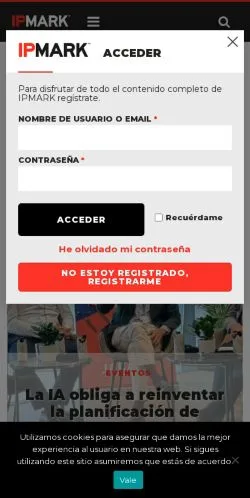 Pré-visualização do site IPMARK, meio de Espanha para artigos patrocinados