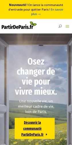 Anteprima del sito Partir De Paris, media di Francia per articoli sponsorizzati