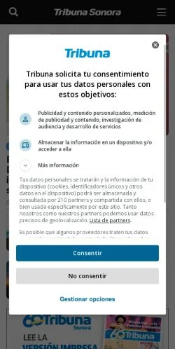Anteprima del sito Tribuna, media di Messico per articoli sponsorizzati