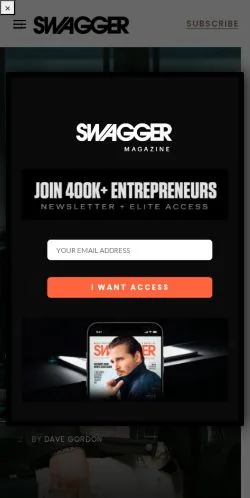 Vista previa del sitio SWAGGER Magazine, medio de Estados Unidos para artículos patrocinados
