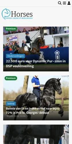 スポンサード記事向けのオランダメディア、Horsesのサイトプレビュー