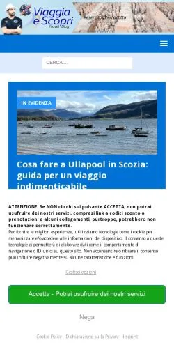 Anteprima del sito Viaggia E Scopri, media di Italia per articoli sponsorizzati