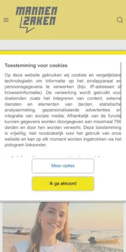 스폰서 기사용 네덜란드 매체 Mannenzaken 사이트 미리보기