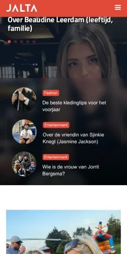 スポンサード記事向けのオランダメディア、Jaltaのサイトプレビュー