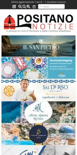 Anteprima del sito Positano Notizie, media di Italia per articoli sponsorizzati