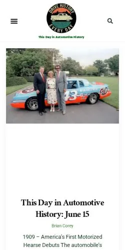 Anteprima del sito This Day In Auto History, media di Stati Uniti per articoli sponsorizzati