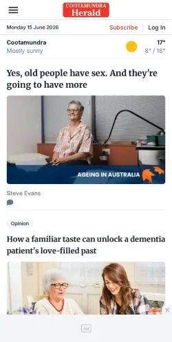 Anteprima del sito Cootamundra Herald, media di Australia per articoli sponsorizzati