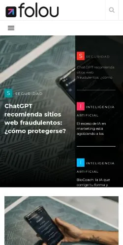 Vista previa del sitio Folou, medio de España para artículos patrocinados