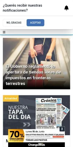 Anteprima del sito Diario Crónica, media di Argentina per articoli sponsorizzati