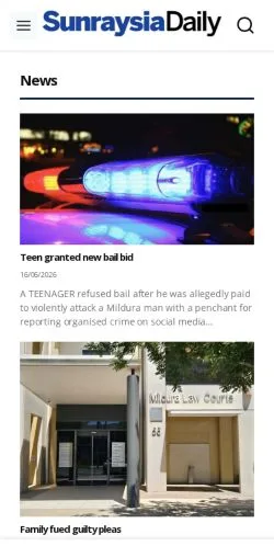 Voorbeeld van de site Sunraysia Daily, medium uit Australië voor gesponsorde artikelen
